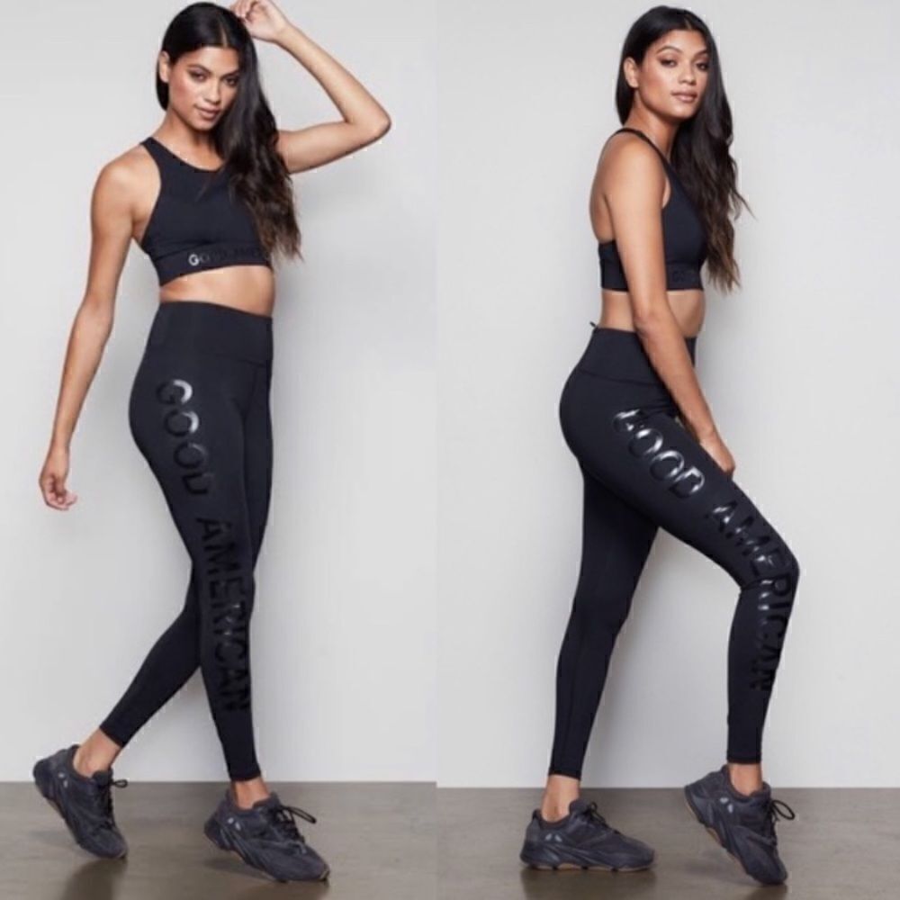 Good American Performance Core Power Black Leggings Women’s Size Small or 1